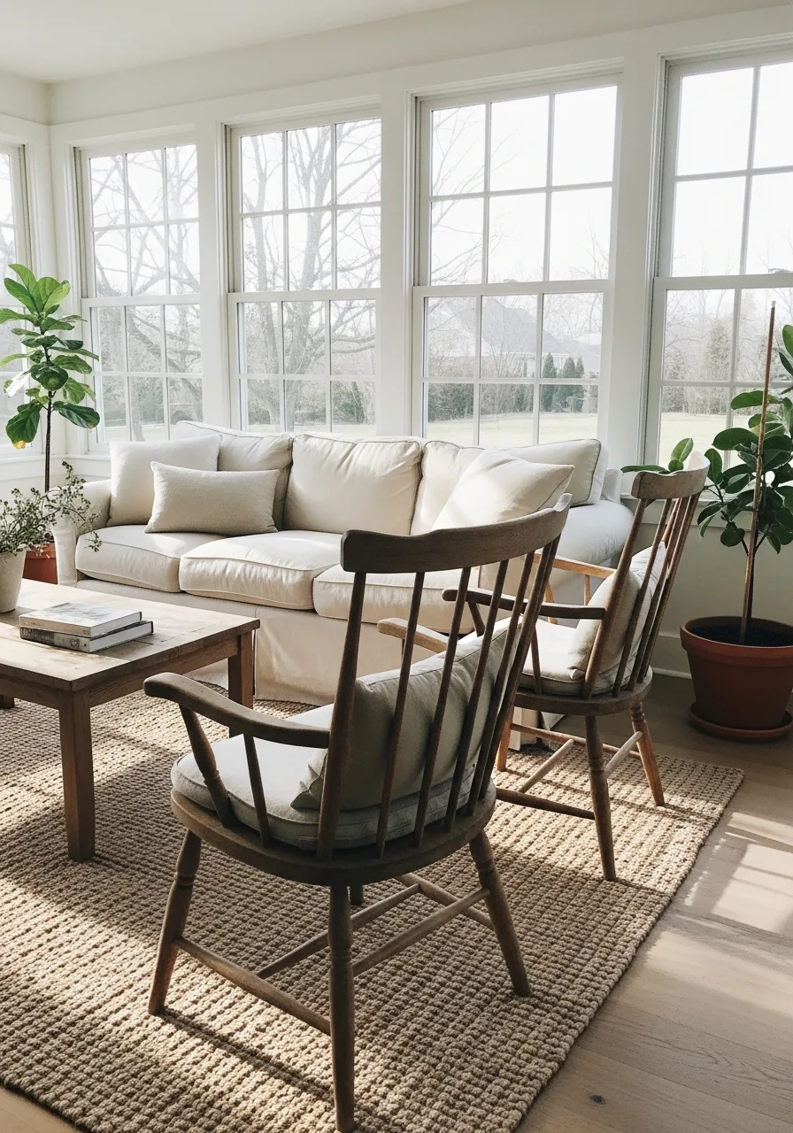 26. Farmhouse-Style Sofa and Chairs