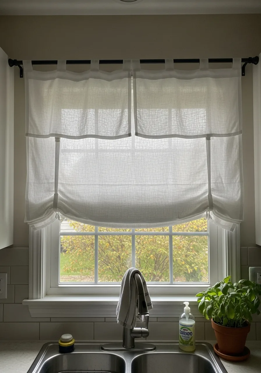 1. Layered Curtains With Roman Shades