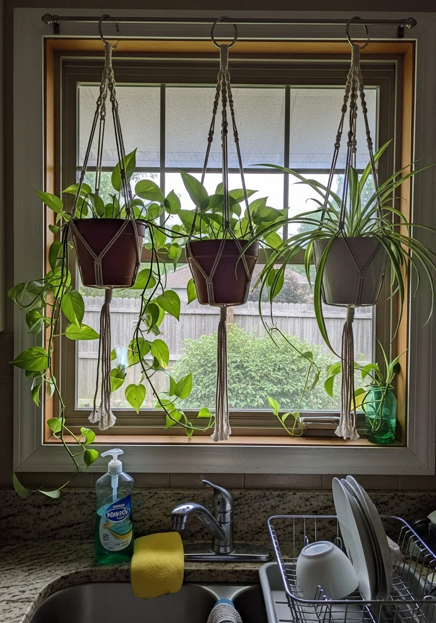 18. Window With Hanging Plants