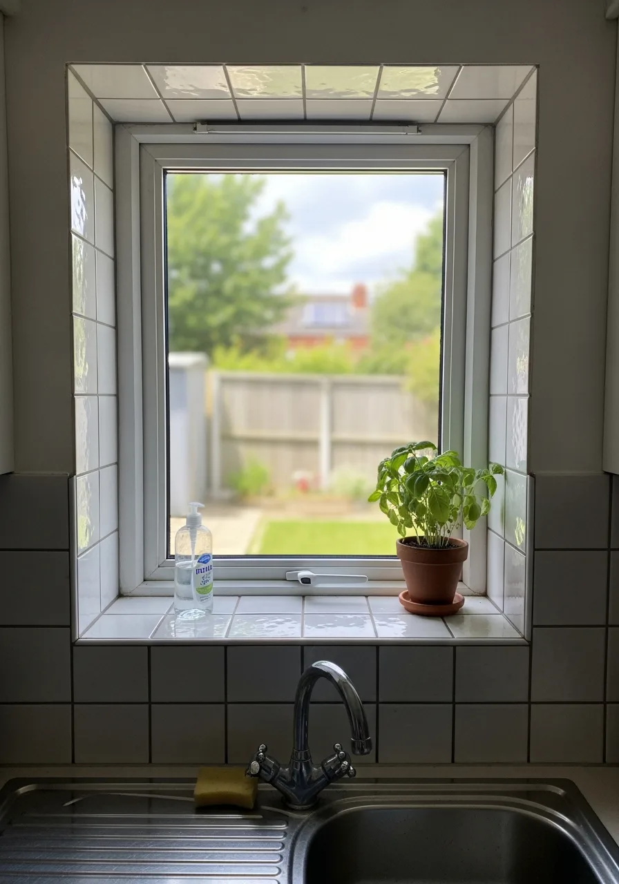 25. Kitchen Window With Tile Frame