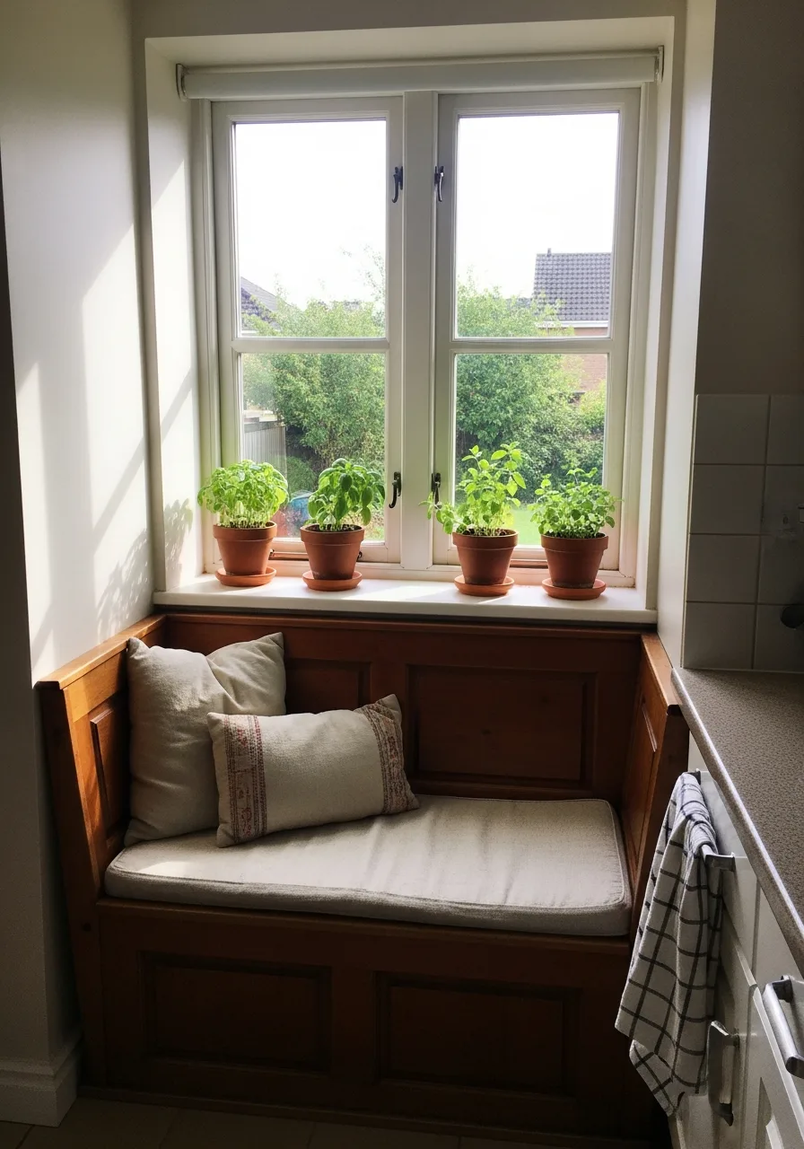 30. Compact Kitchen Window Nook