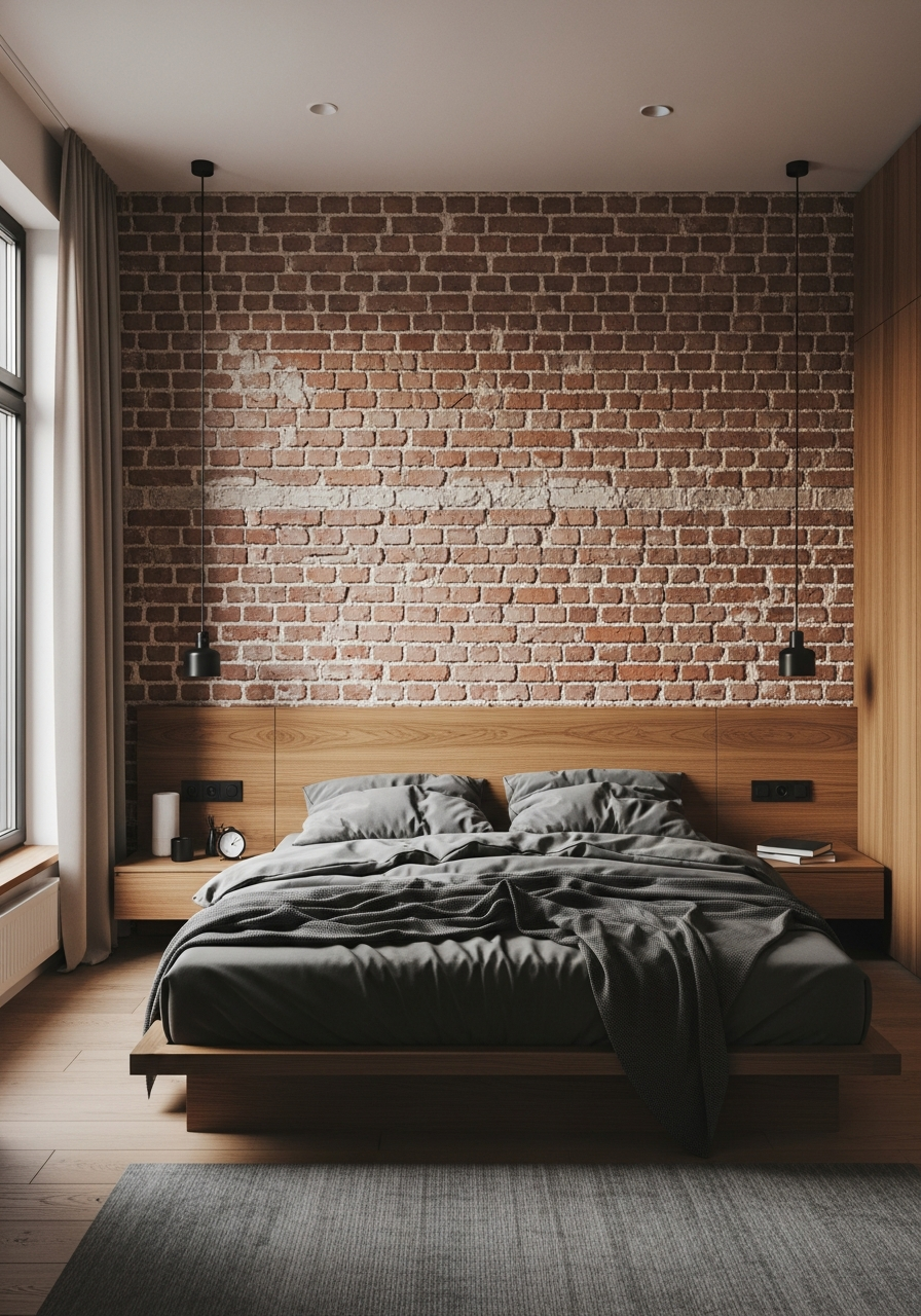 10. Rugged Exposed Brick Accent Walls