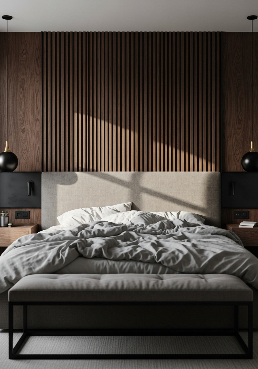16. Natural Wood Slat Accent Walls