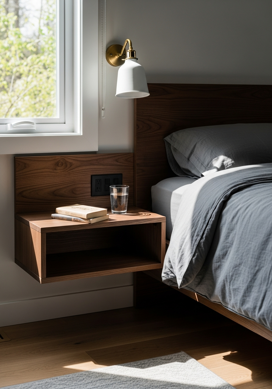 4. Floating Wood Nightstands