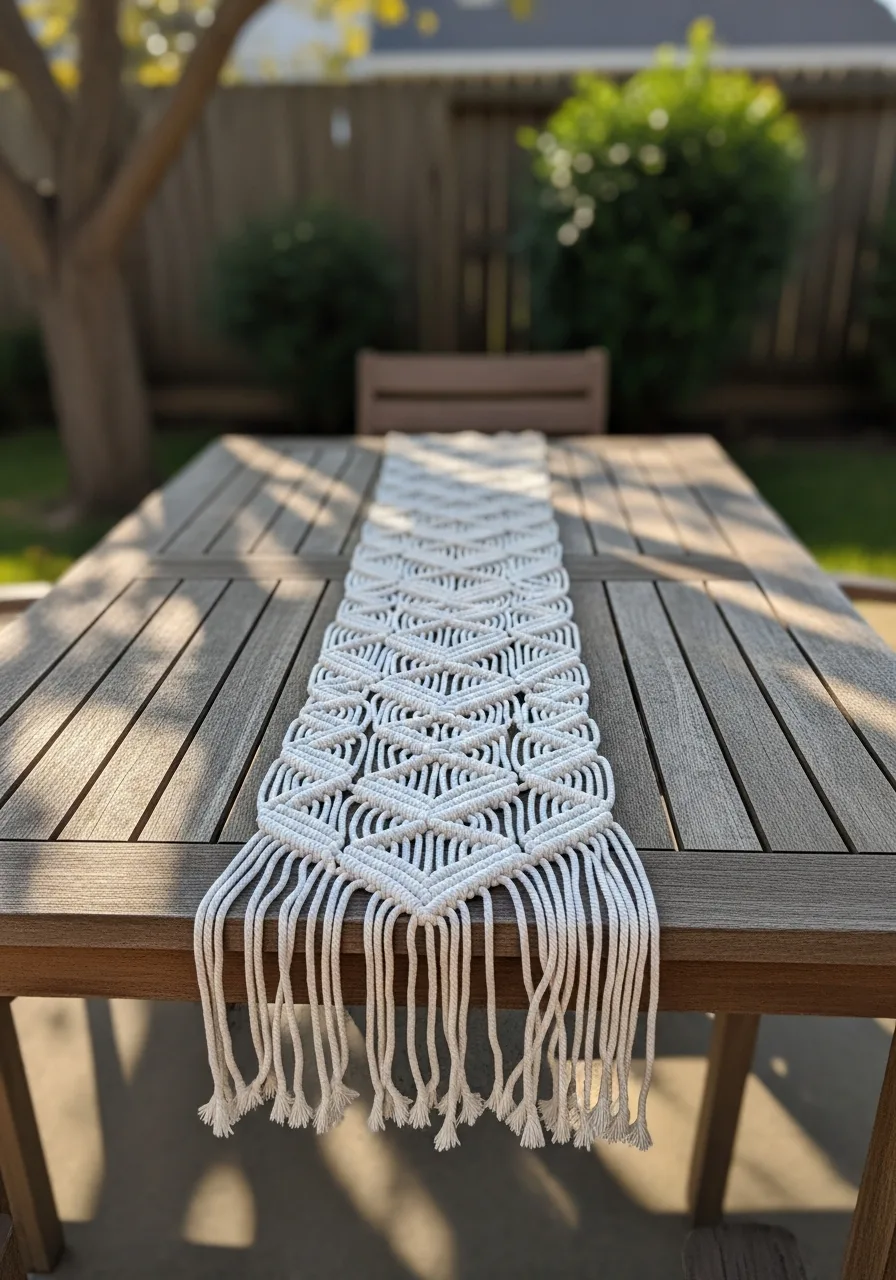 17. Boho Macramé Runner