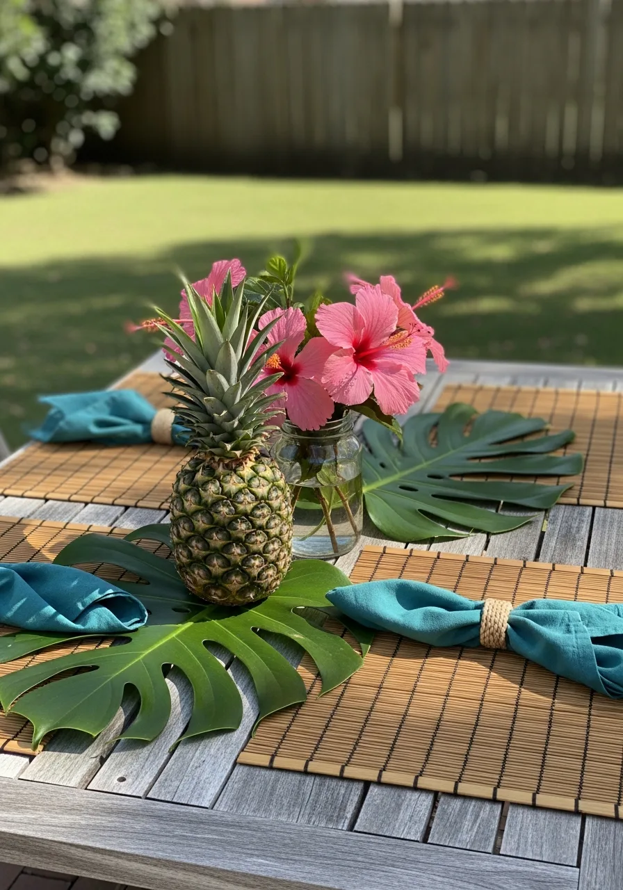 32. Tropical Table Decor