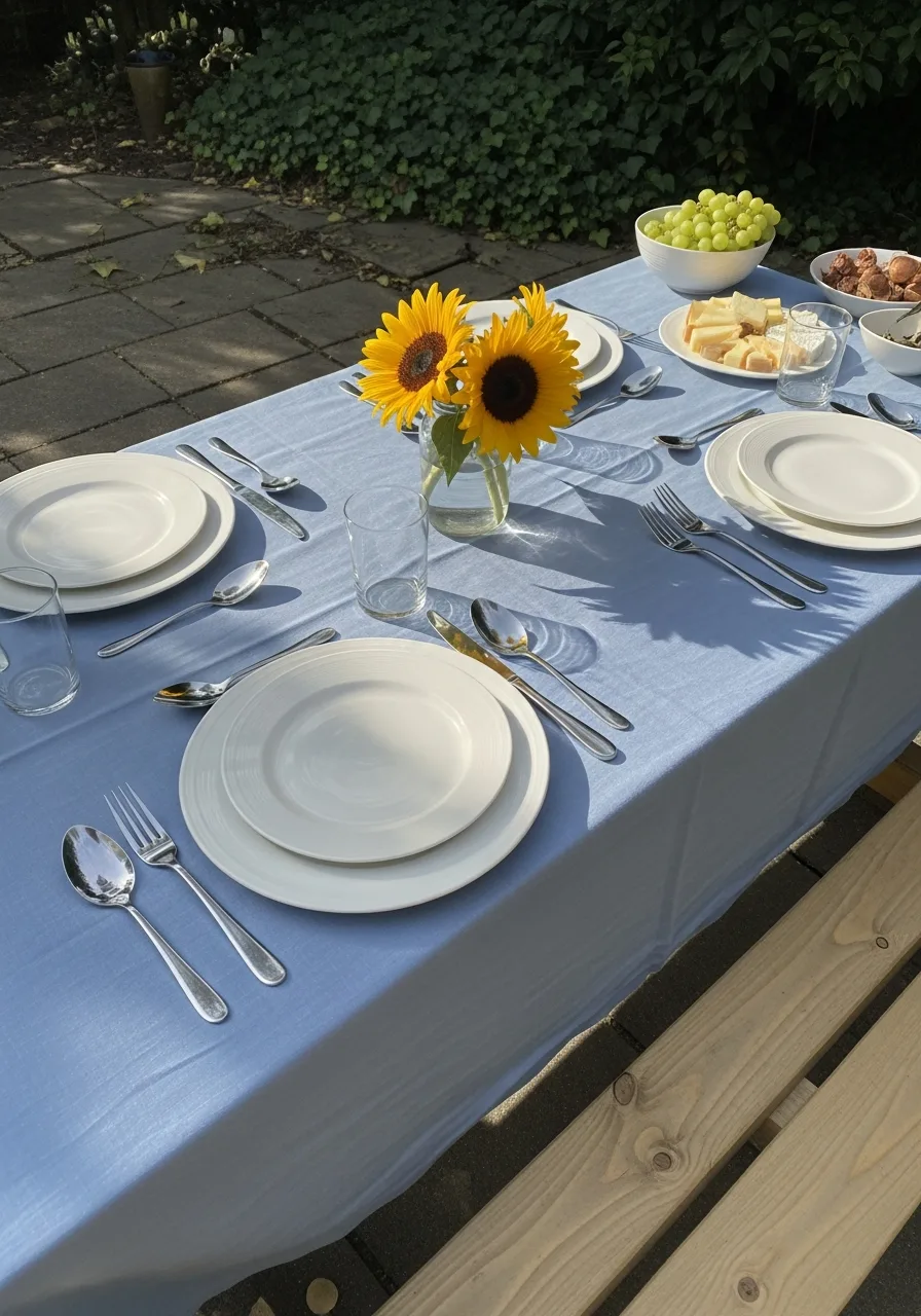 34. Picnic-Style Table Setup
