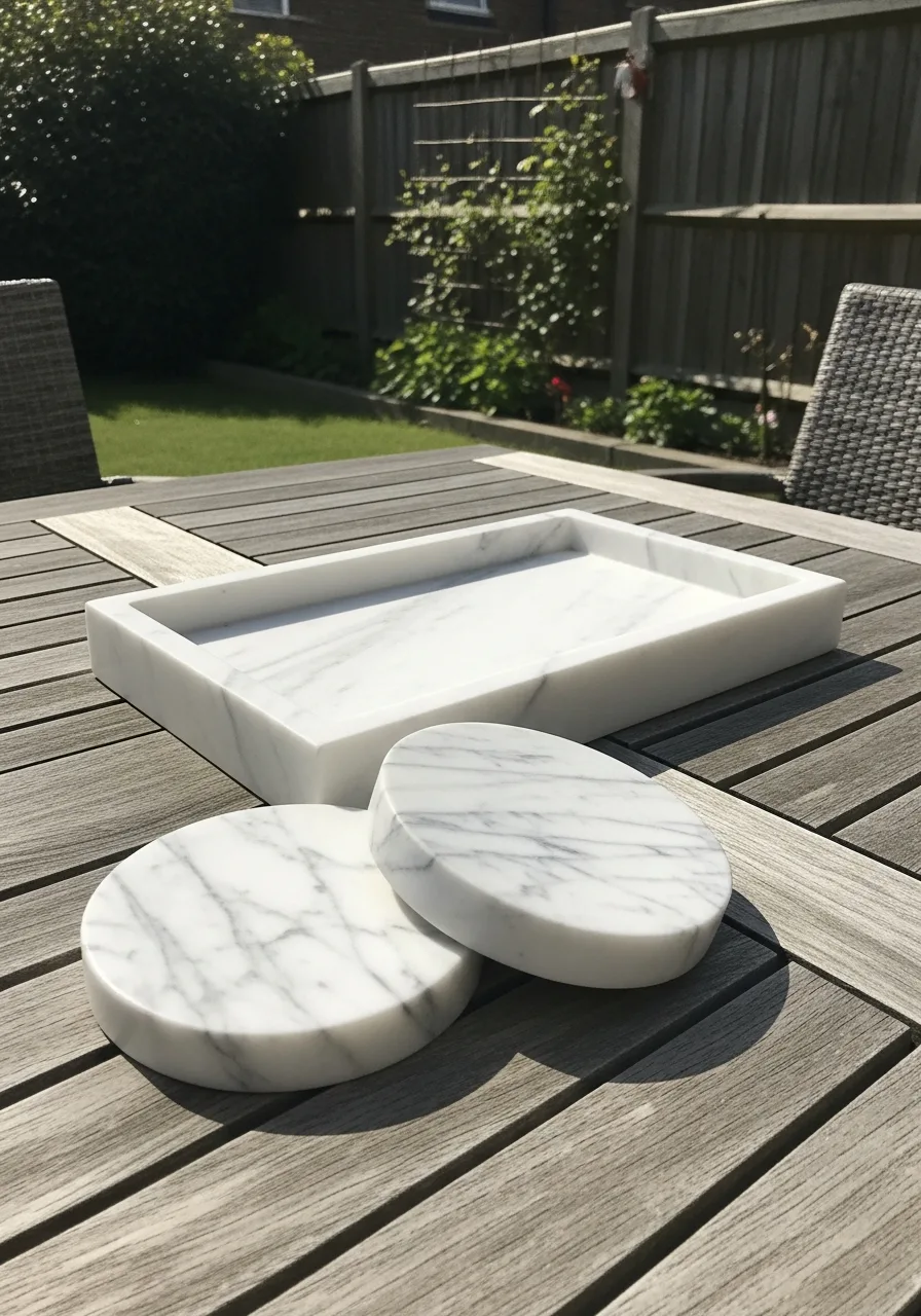 42. Heavy Marble Table Accents