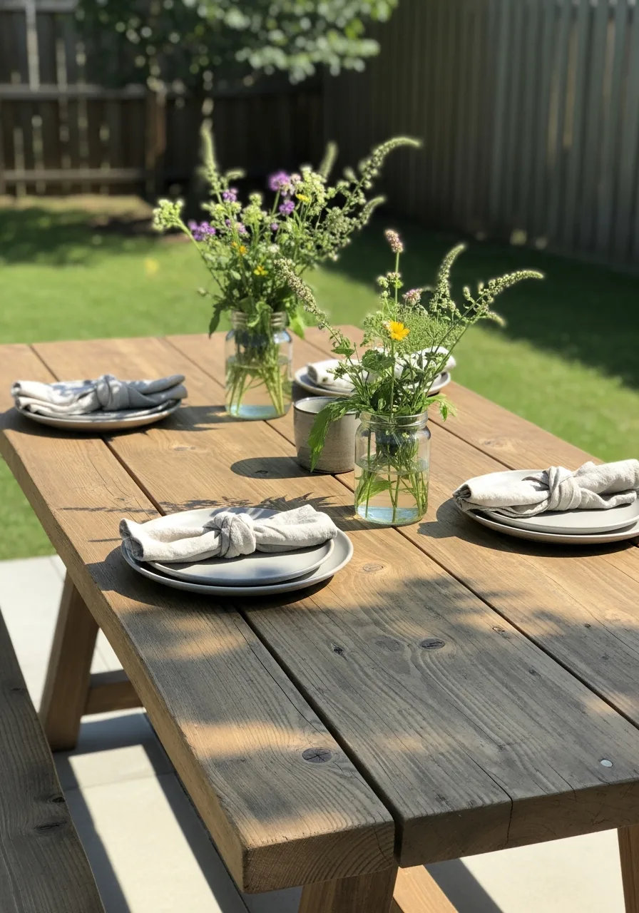 43. Natural Wood Tablescape