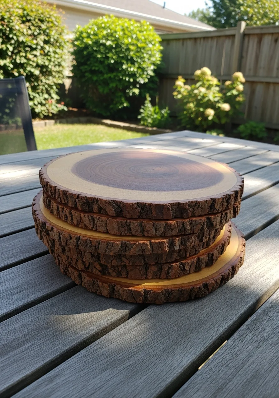 9. Rustic Wooden Chargers