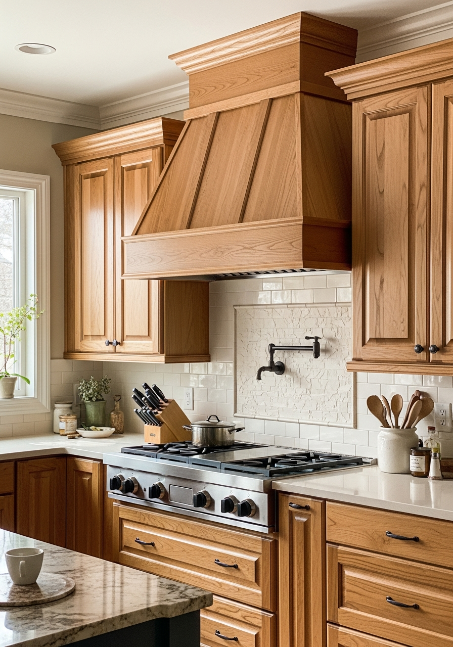 2. Custom Wood Range Hood