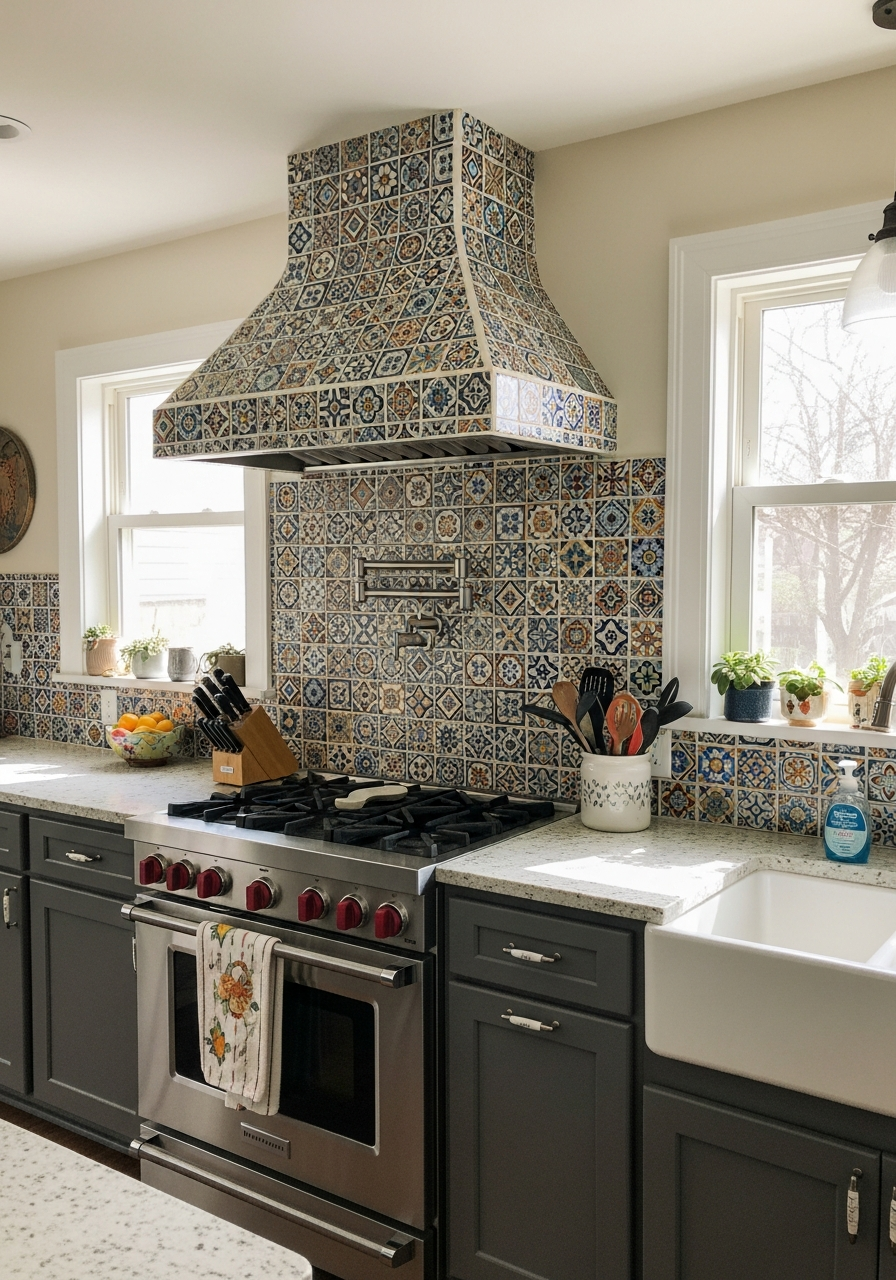 17. Tile Covered Range Hood