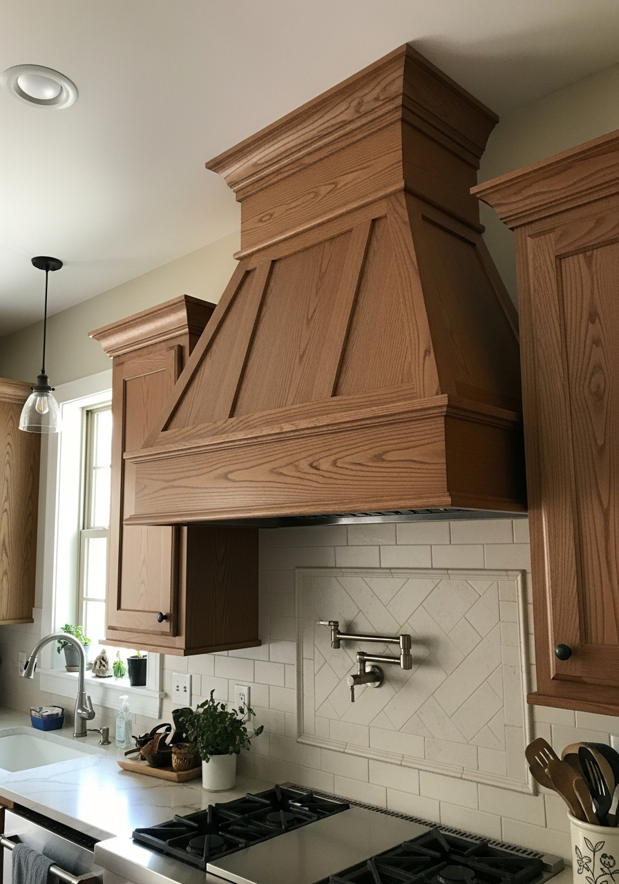 2. Custom Wood Range Hood