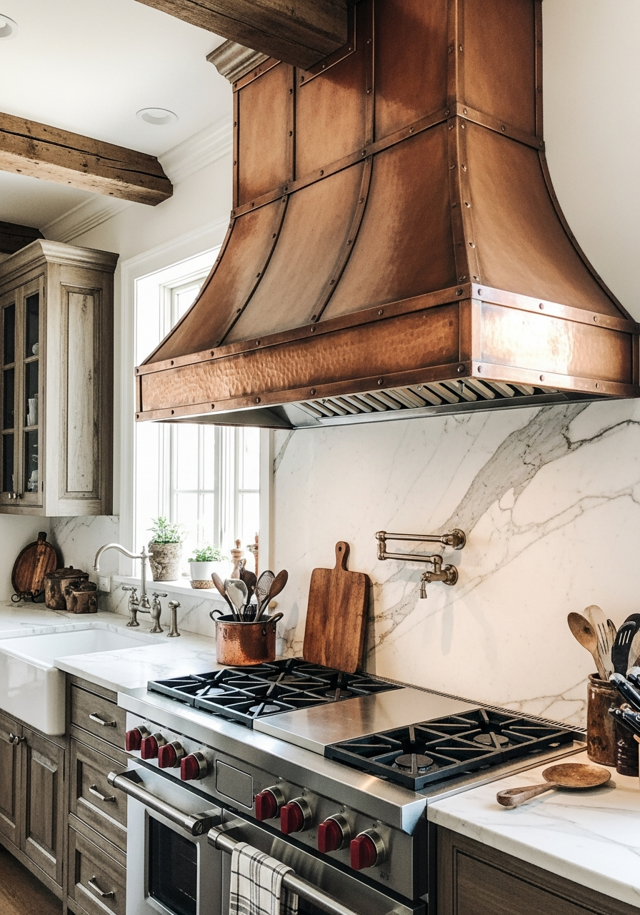 9. Copper Range Hood