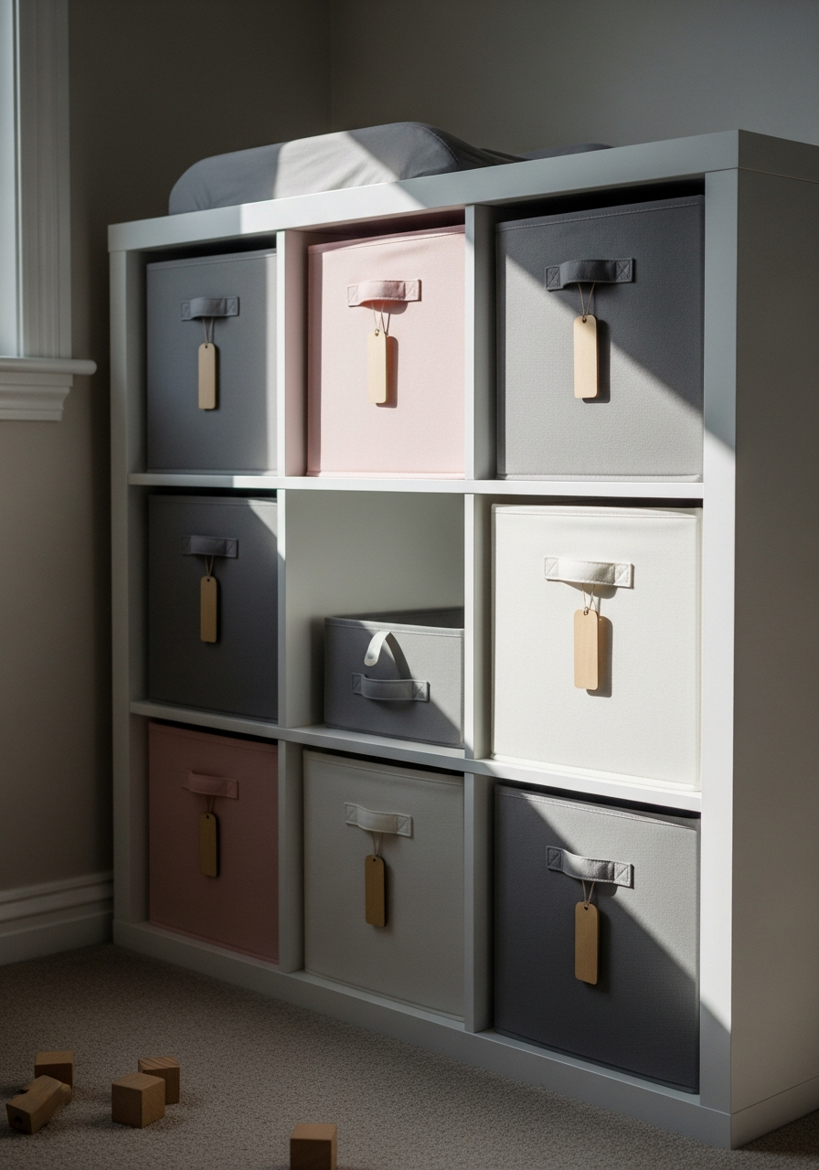 10. Labelled Fabric Storage Cubes