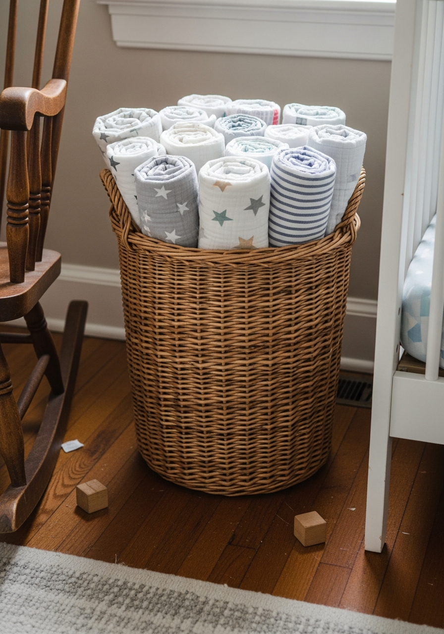 27. Swaddle Blanket Basket