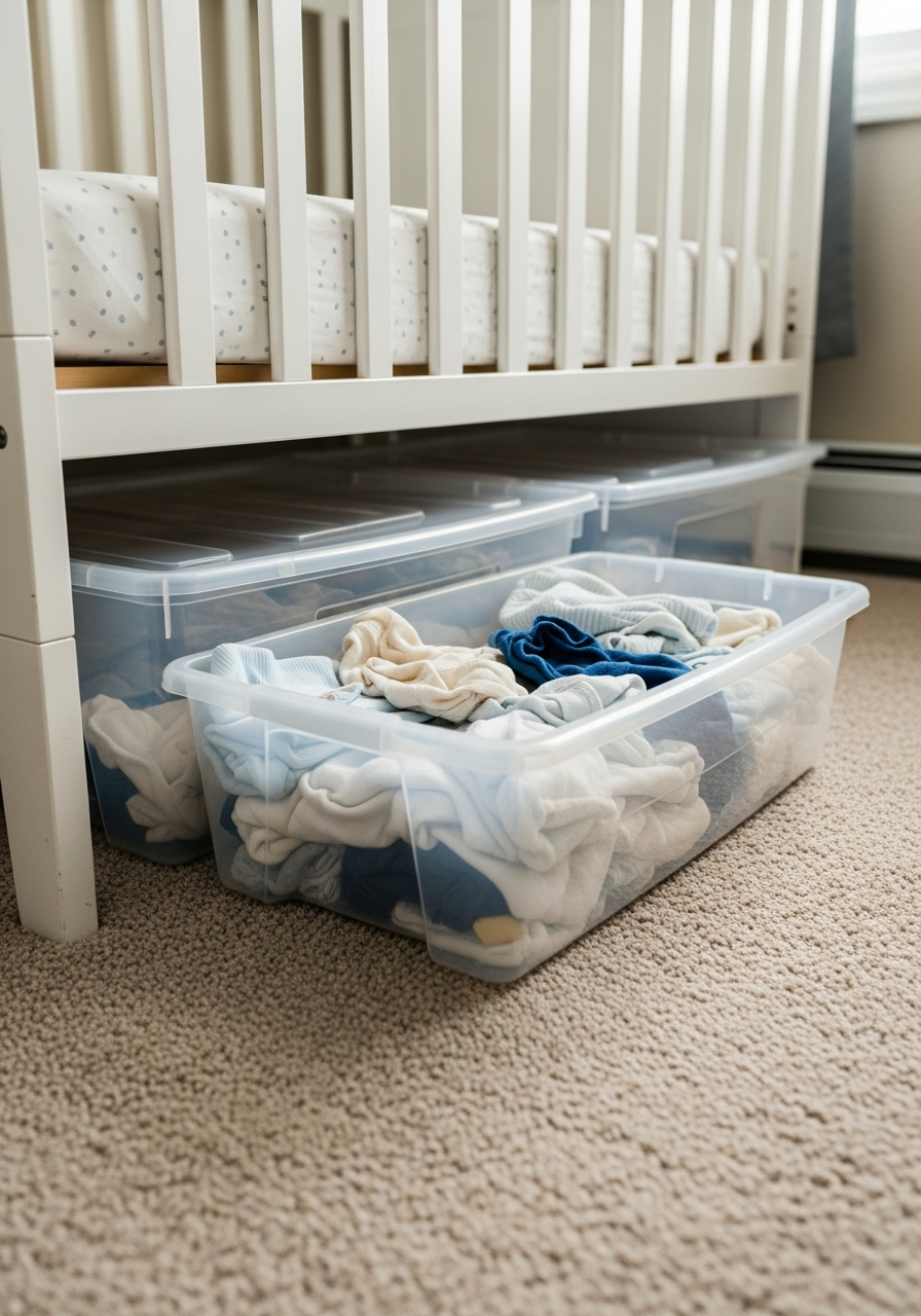 8. Under Crib Storage Bins