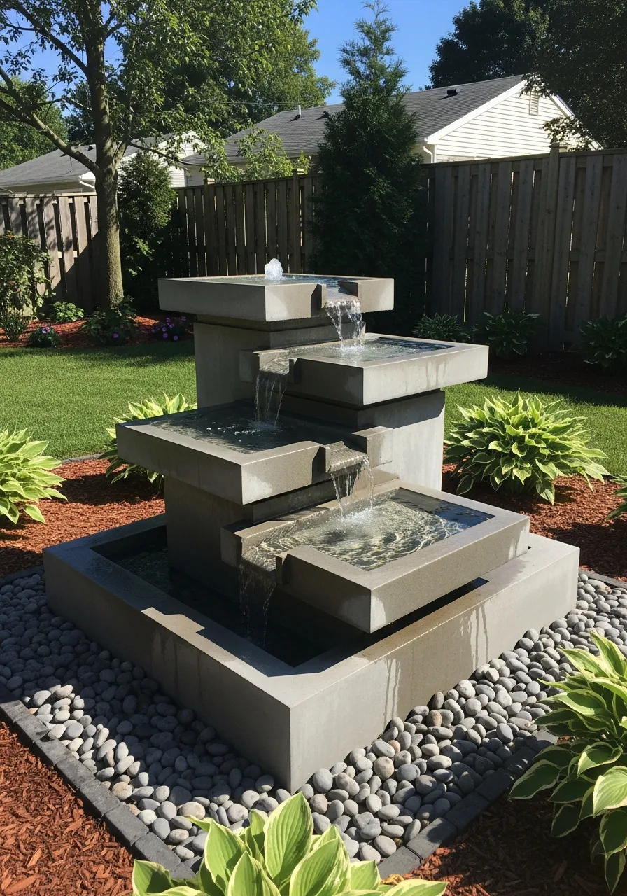 17. Multi Tier Modern Fountain