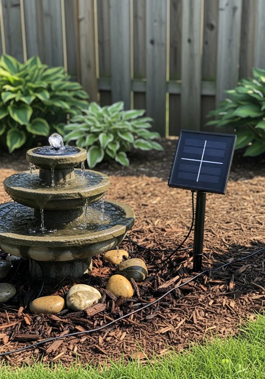 19. Solar Powered Fountain Setup