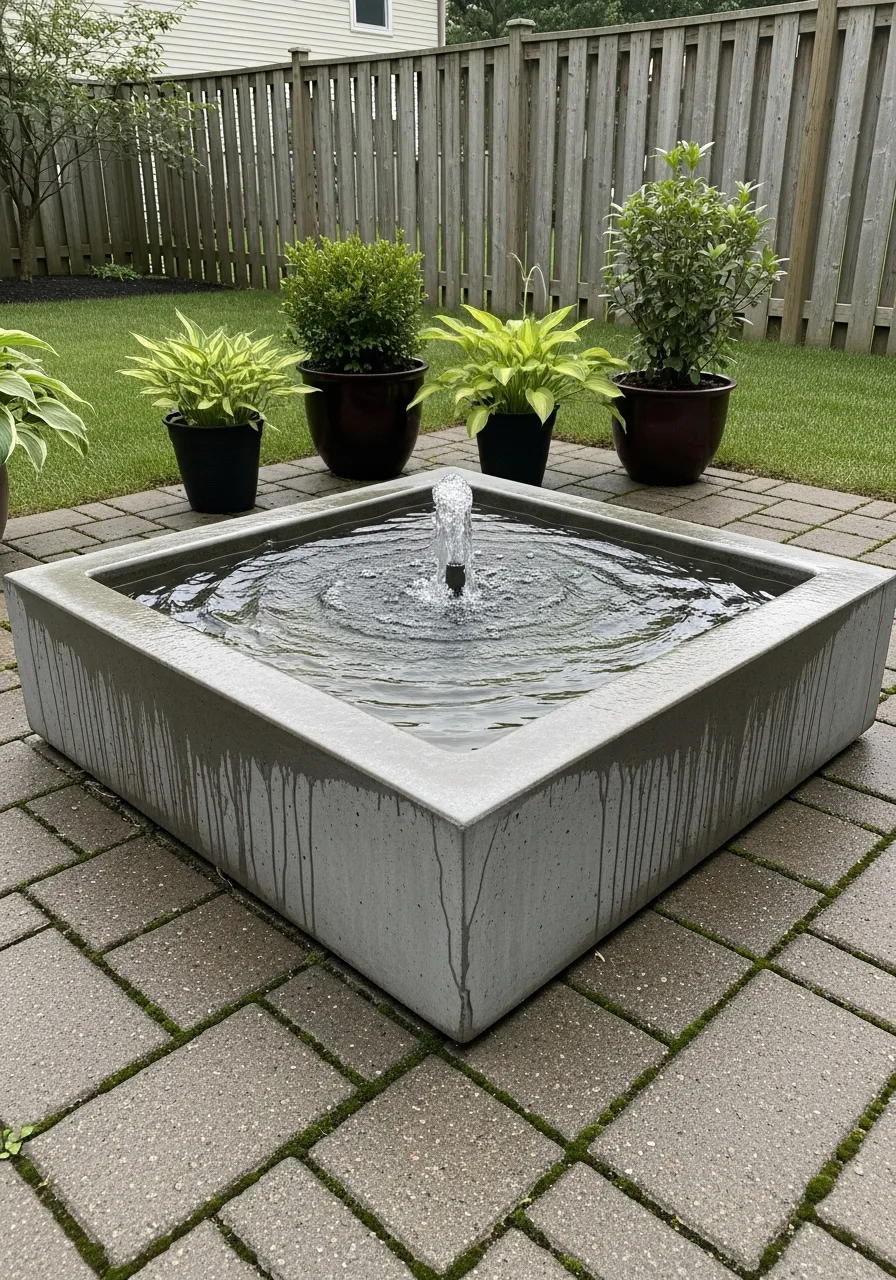 2. Modern Minimalist Fountain Design