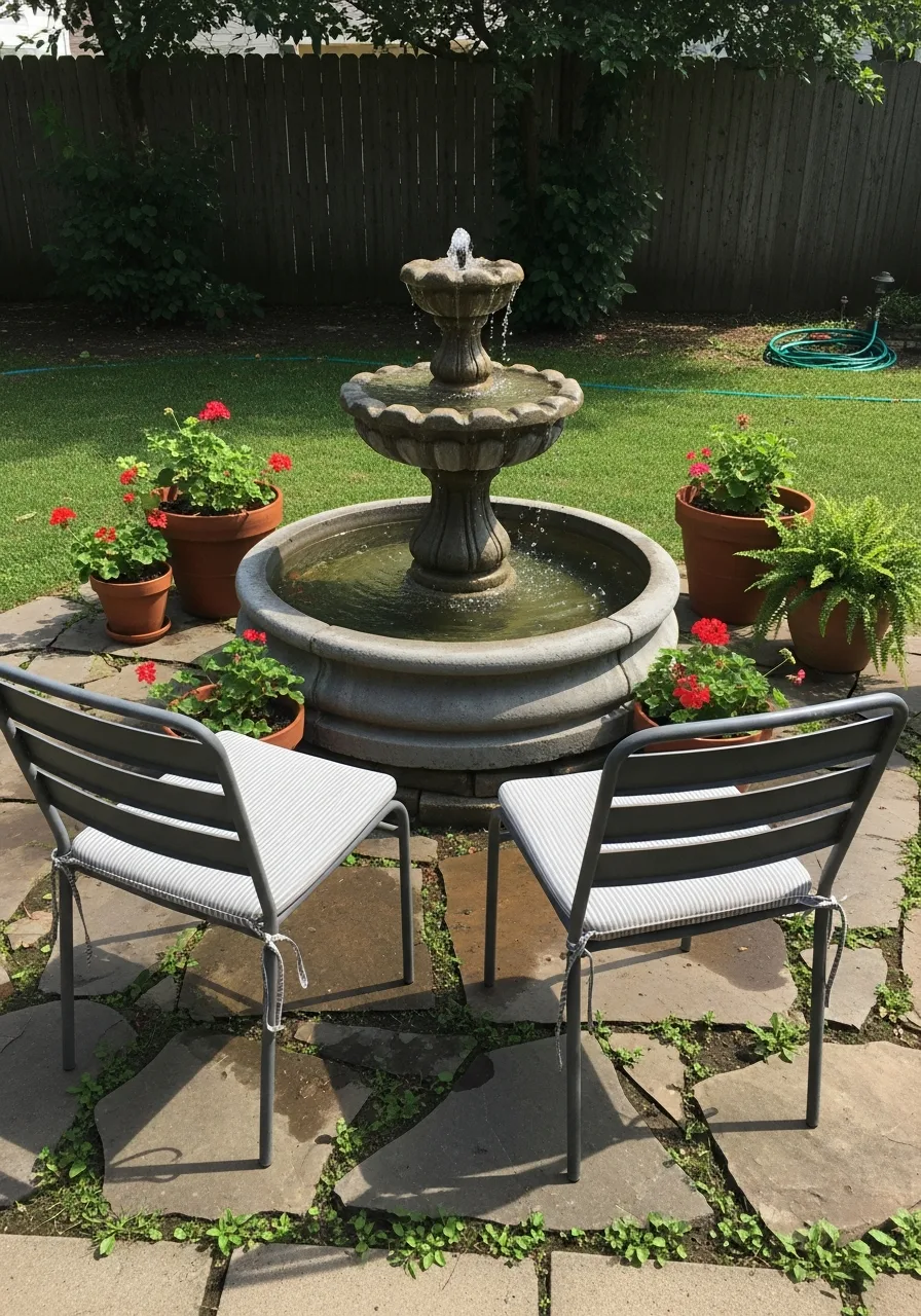 21. Courtyard Fountain Seating Area