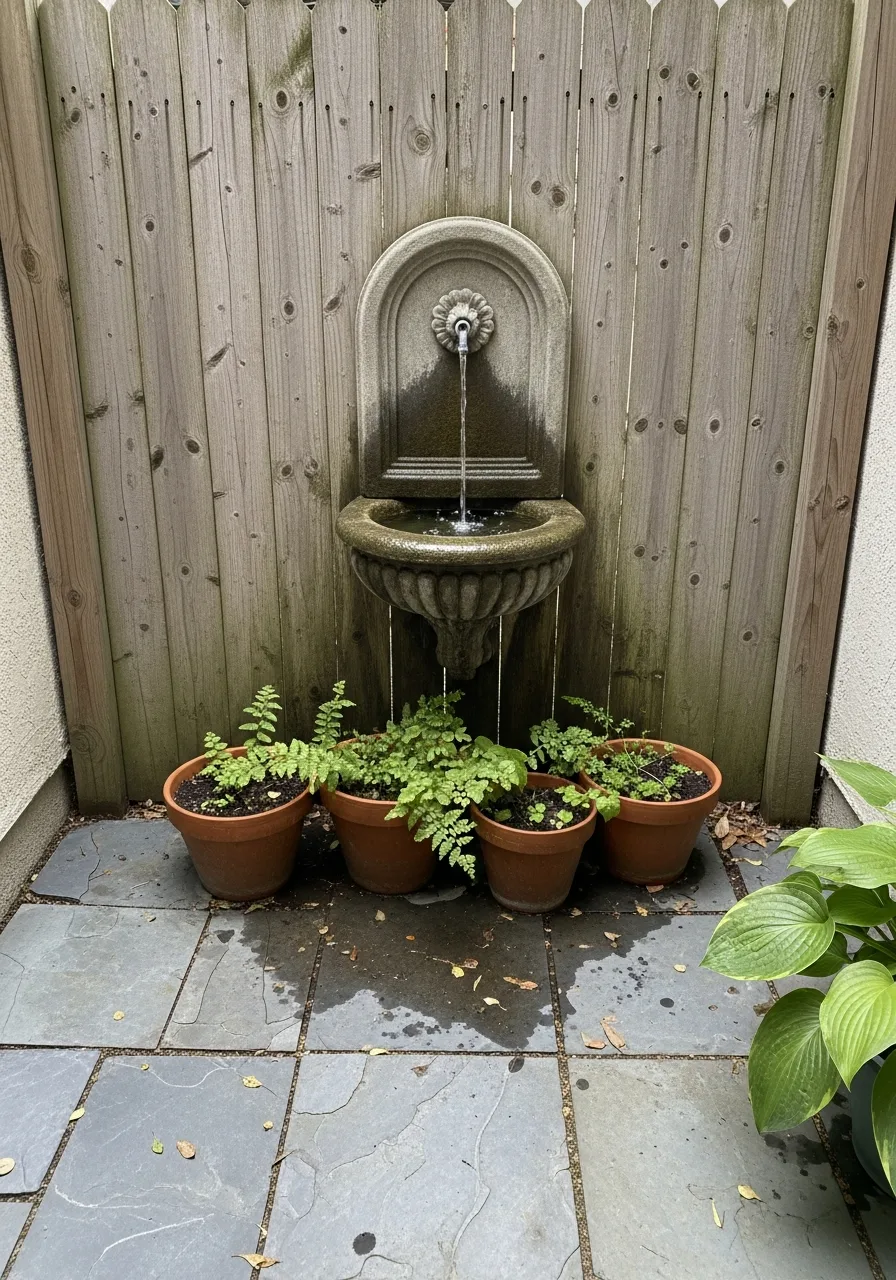 3. Wall Mounted Fountain Small Space