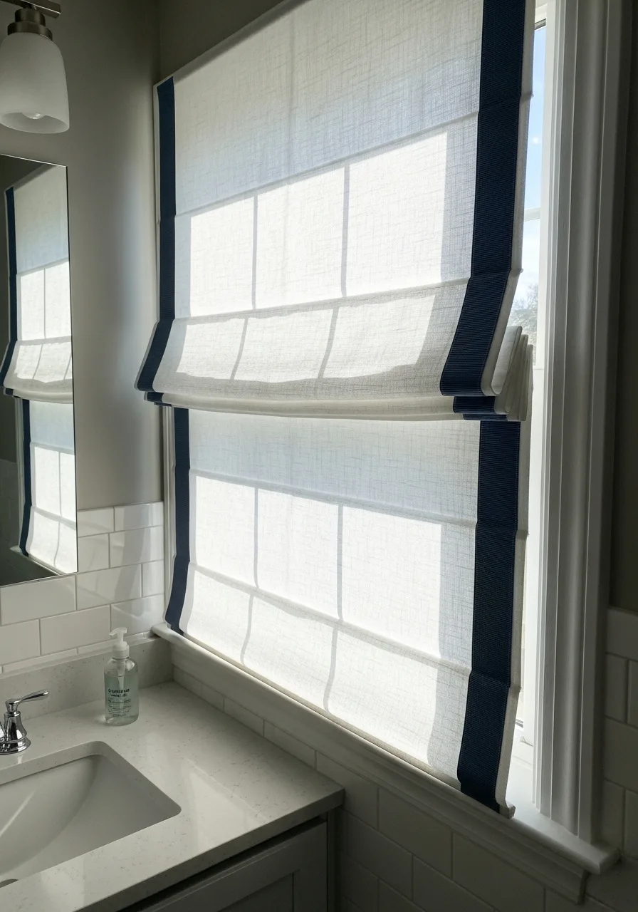 17. Roman Shades With Trim