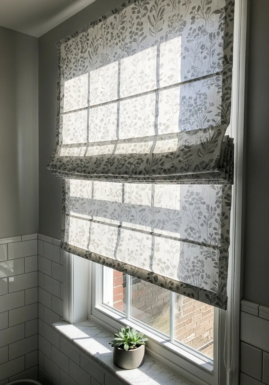 23. Patterned Roman Shades