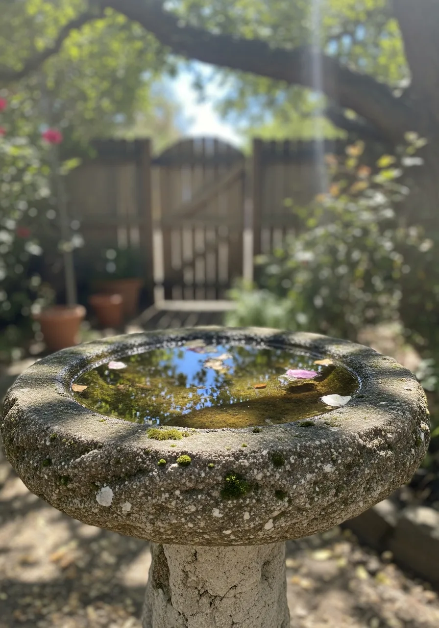 1. Stone Pedestal Bird Bath