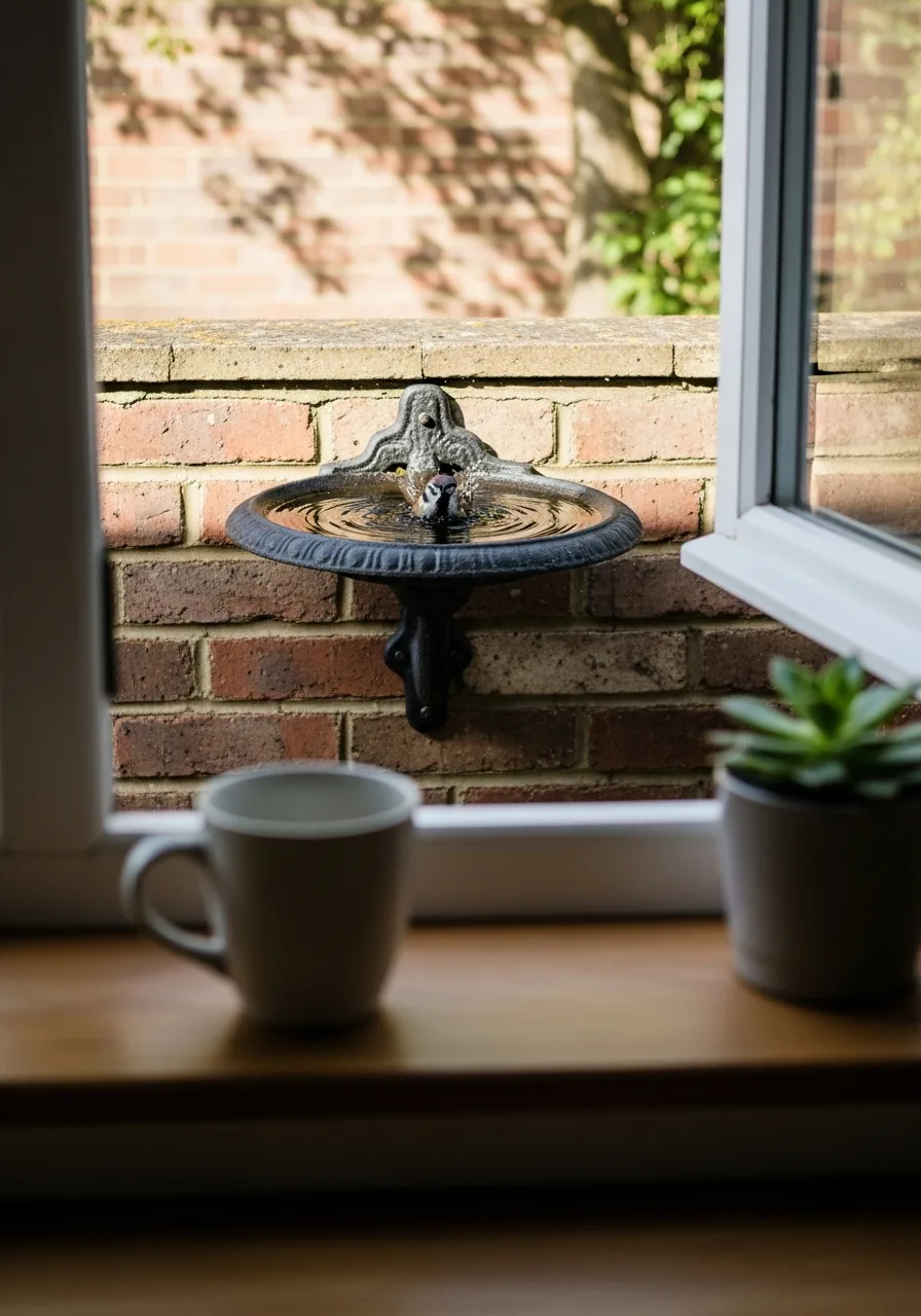 17. Wall-Mounted Bird Bath