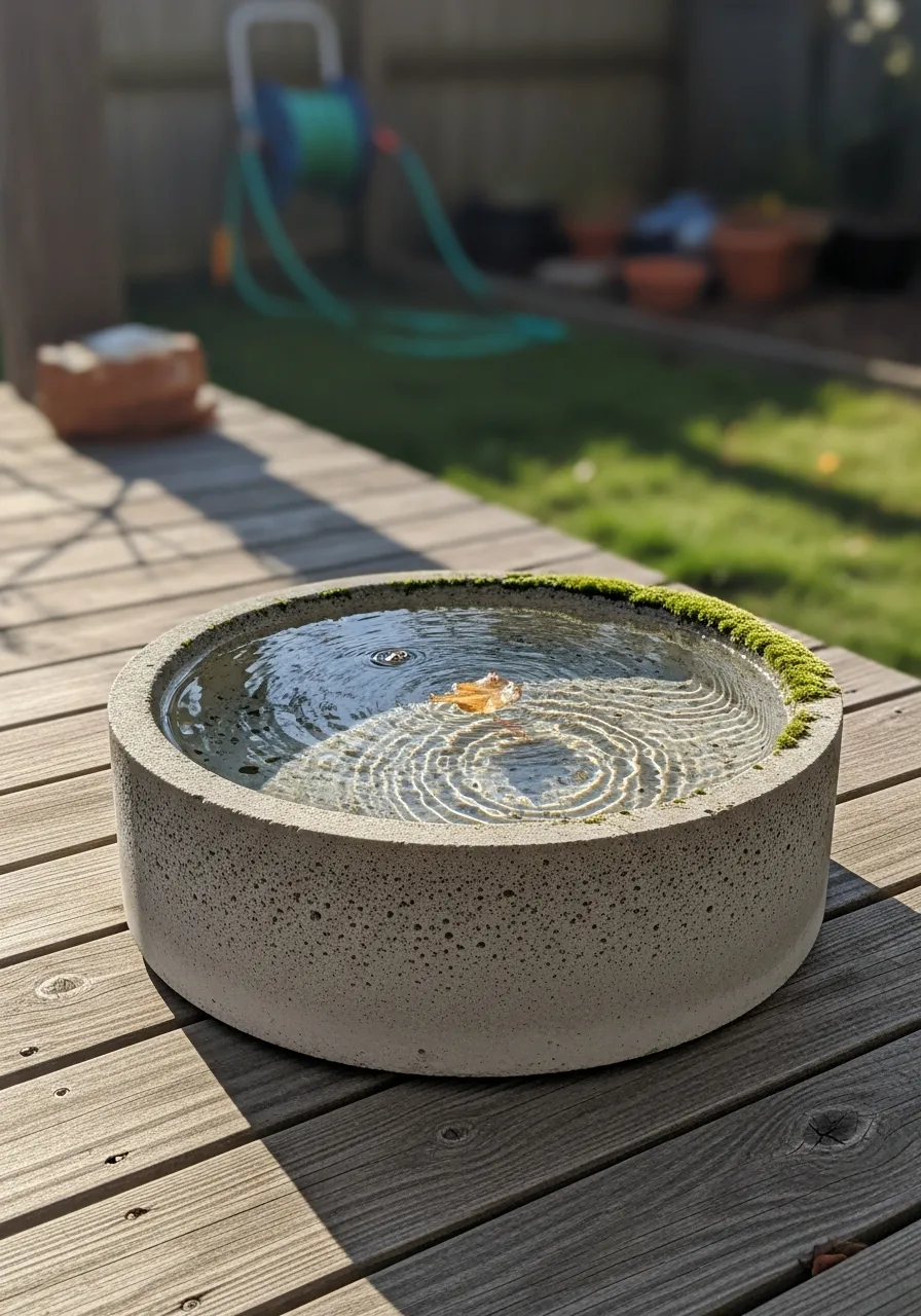 2. Concrete Basin Bird Bath