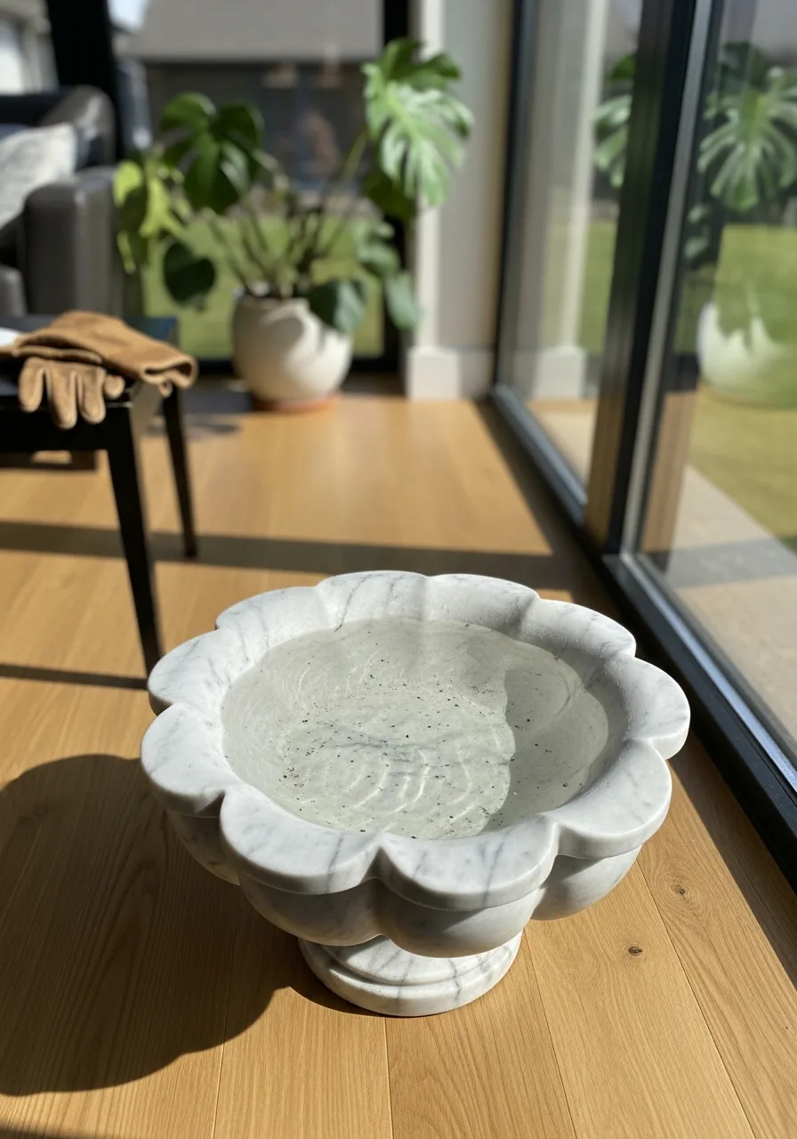3. Carved Marble Bird Bath