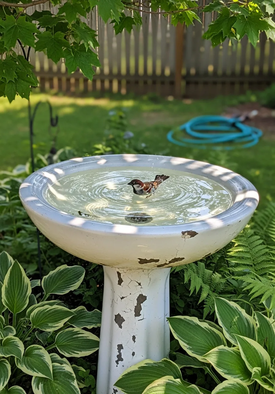 34. Upcycled Sink Bird Bath