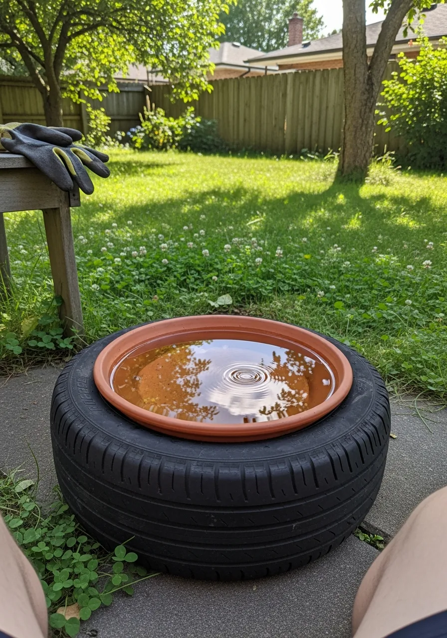 36. Tire Base Bird Bath