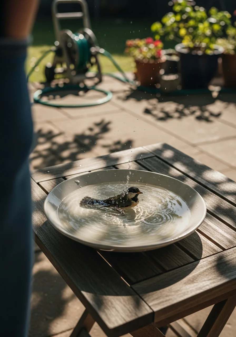 38. Shallow Dish Bird Bath