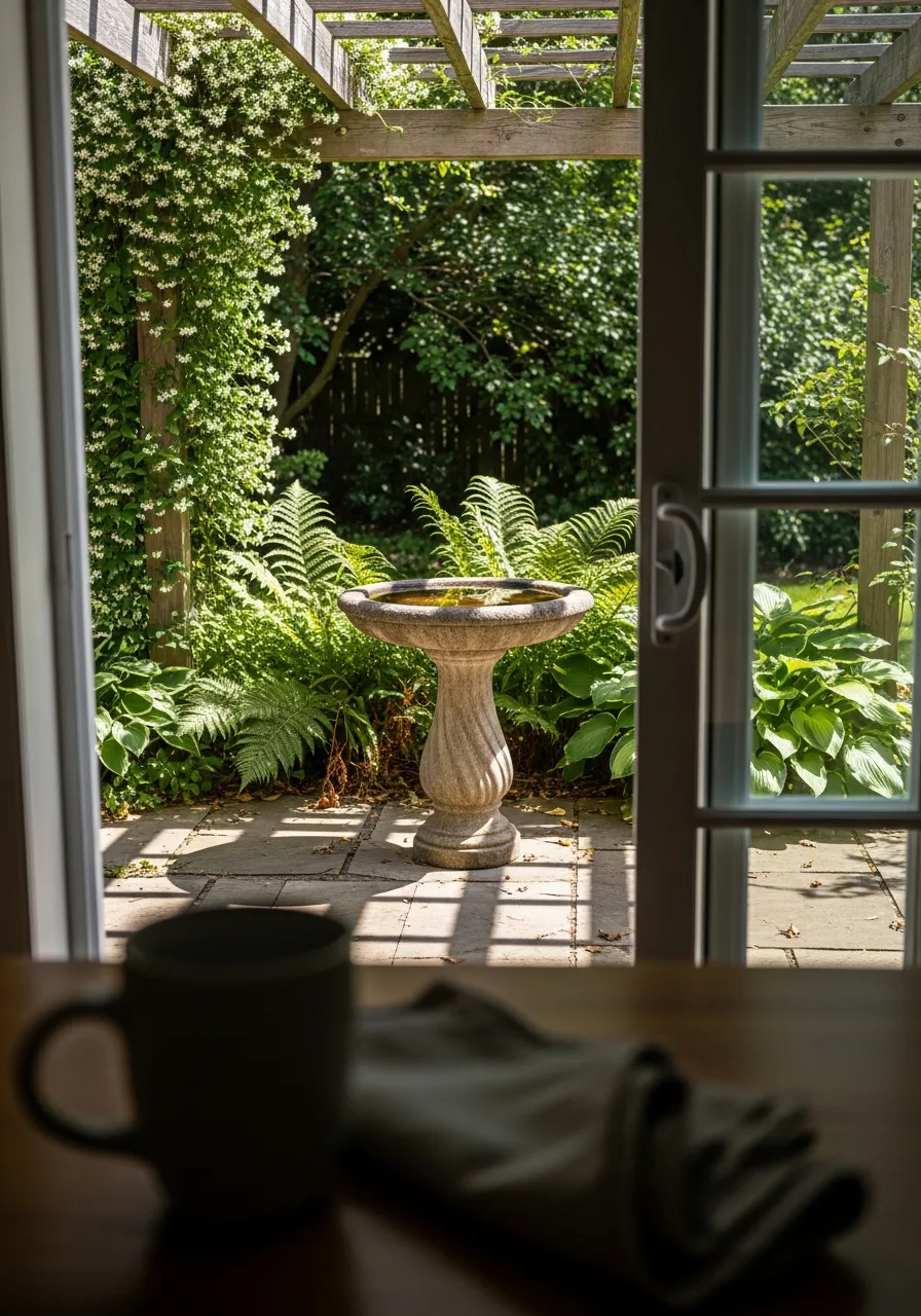 48. Pergola Bird Bath Feature