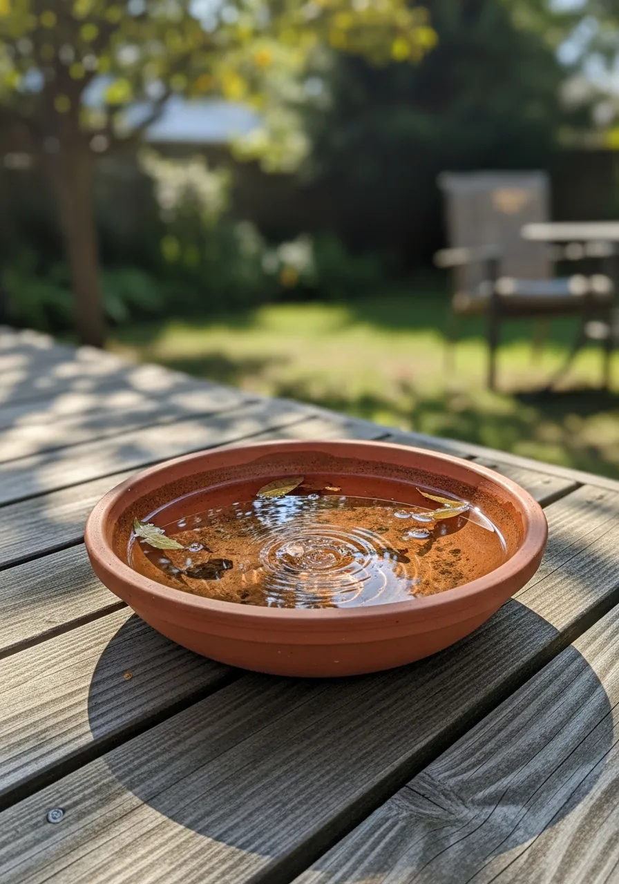 5. Terracotta Bowl Bird Bath