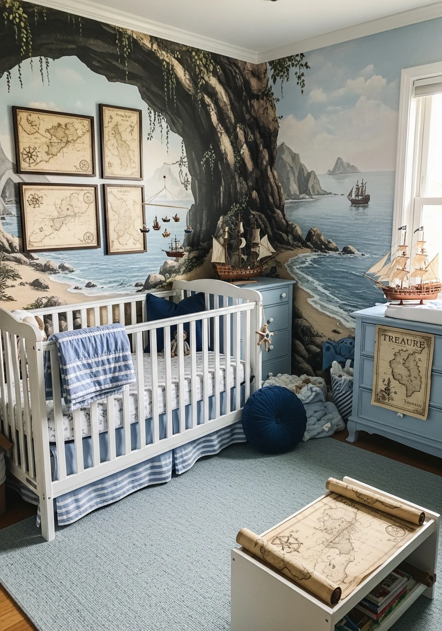 Pirate Treasure Hunt - 30 Adorable Boy Nursery Themes You'll Love