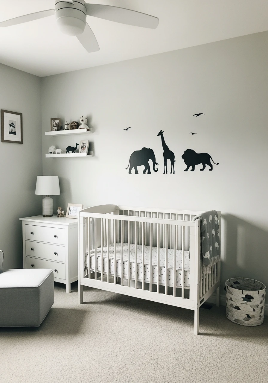 Safari Animal Silhouettes - 30 Adorable Boy Nursery Themes You'll Love