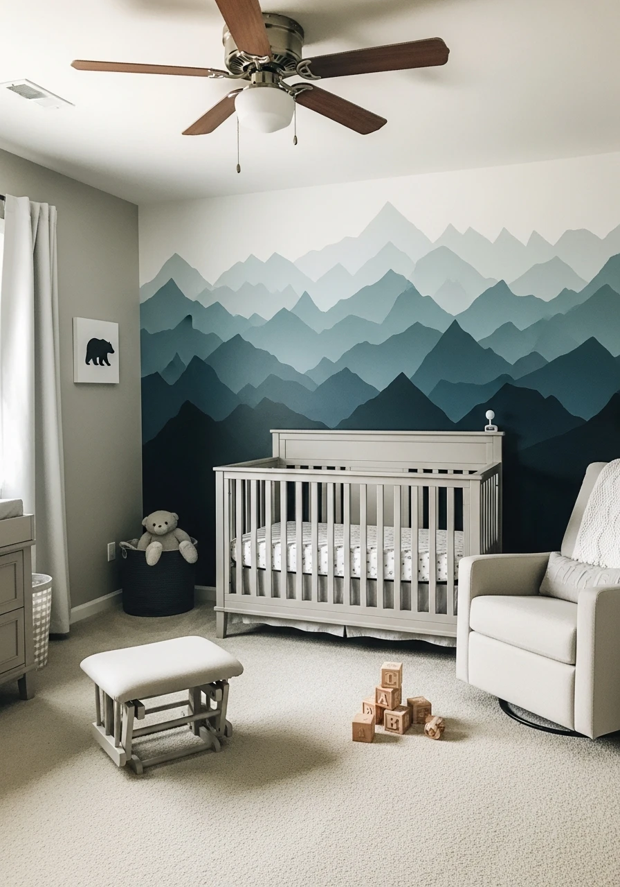 Mountain Range Ombre - 30 Adorable Boy Nursery Themes You'll Love