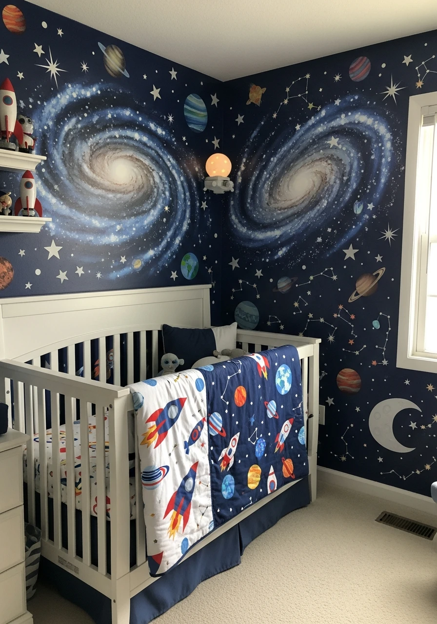 Stars and Galaxy - 30 Adorable Boy Nursery Themes You'll Love
