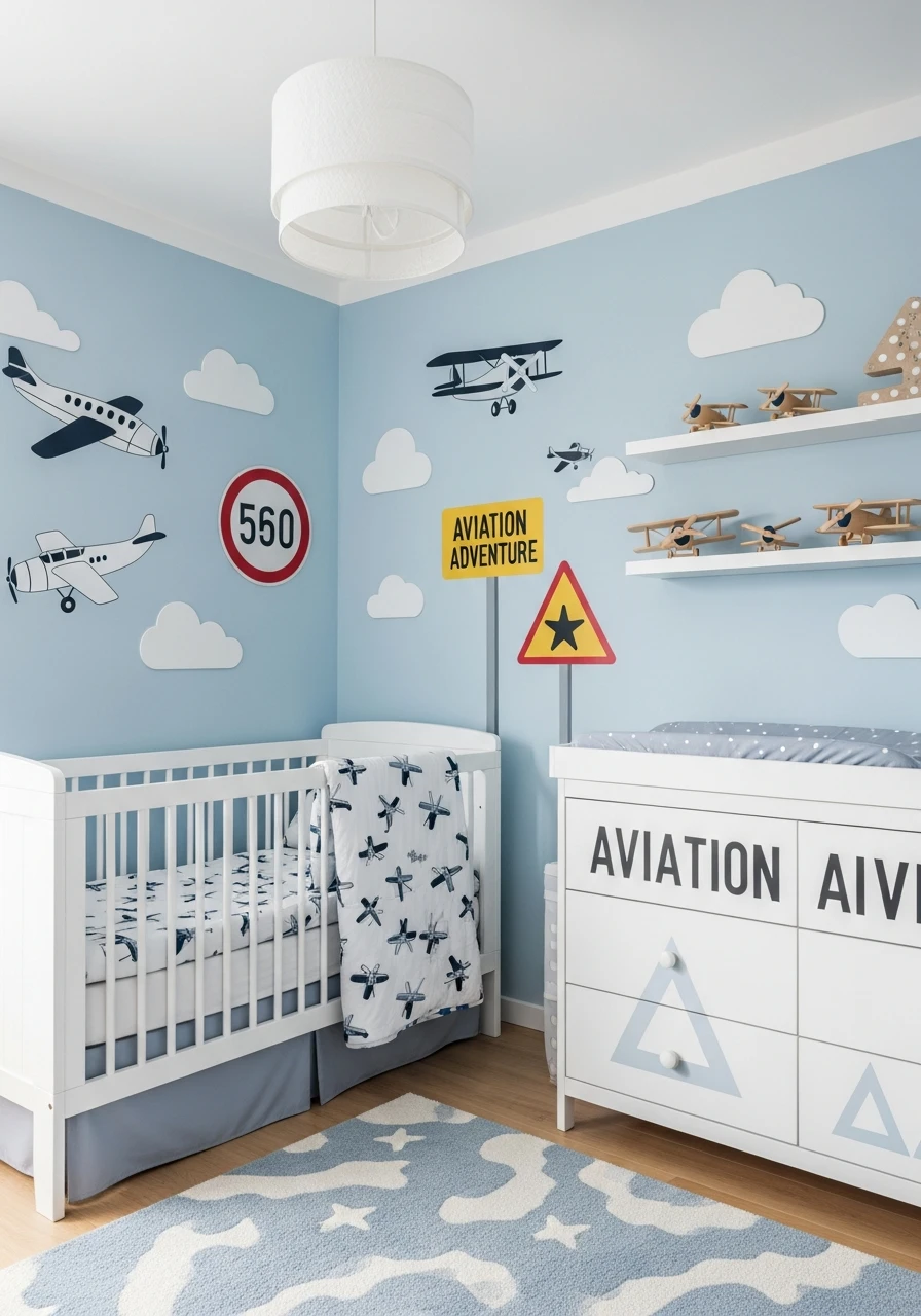 Aviation Adventure - 30 Adorable Boy Nursery Themes You'll Love
