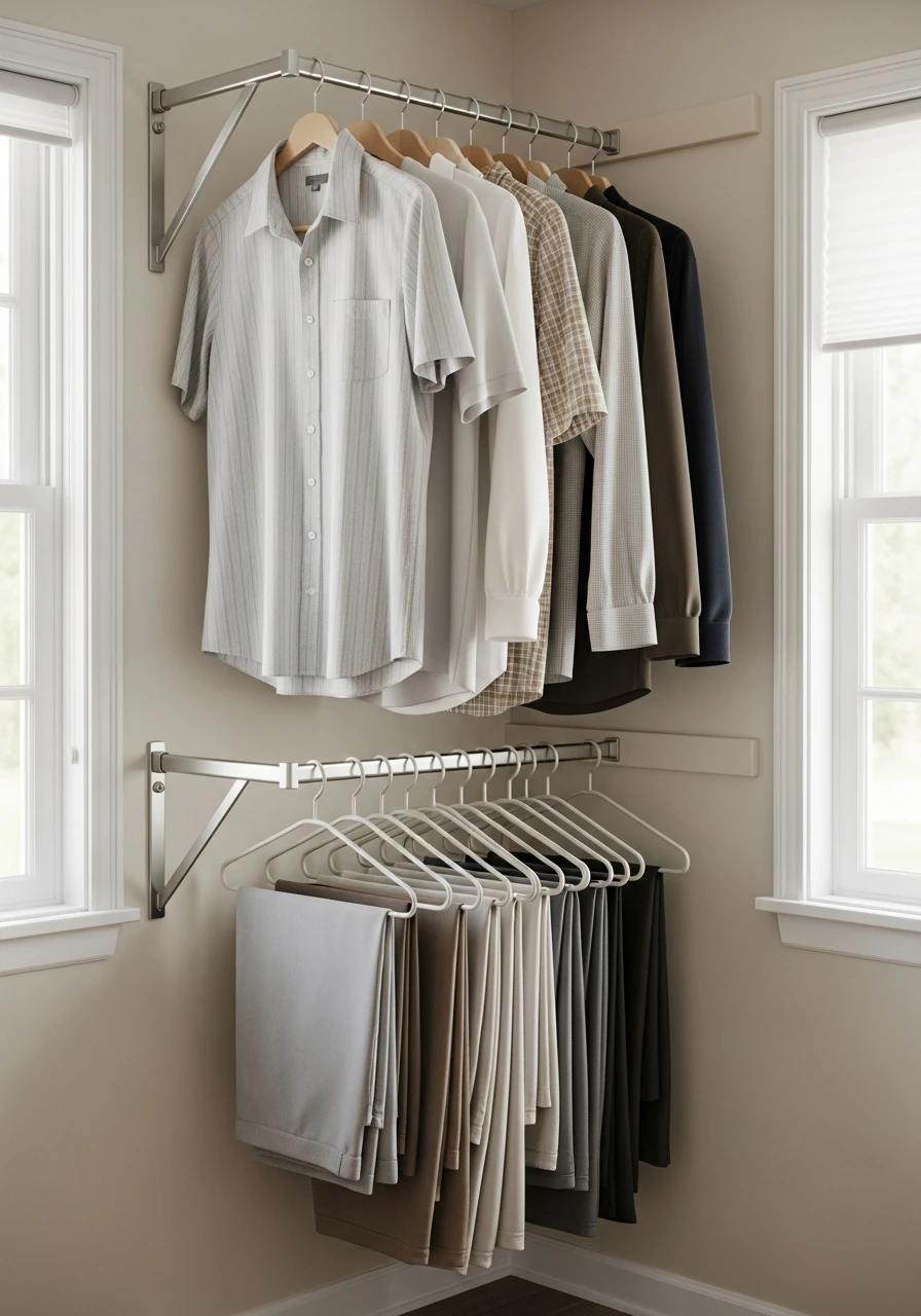 Double Hanging Rods - 50 Smart Clothes Storage Ideas