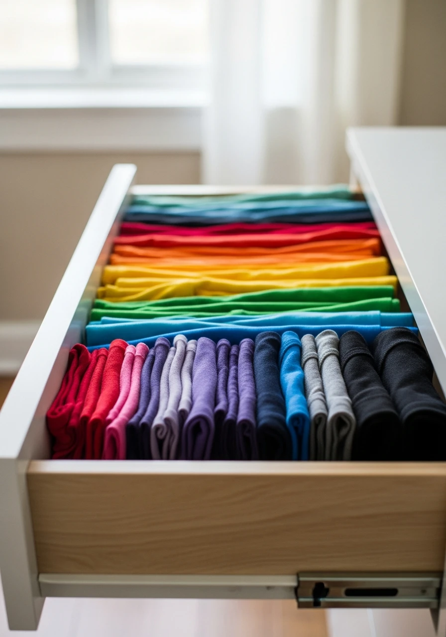 Vertical Folding Method - 50 Smart Clothes Storage Ideas
