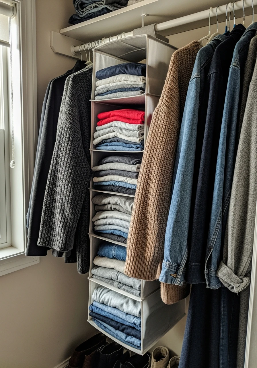 Hanging Closet Organizer - 50 Smart Clothes Storage Ideas