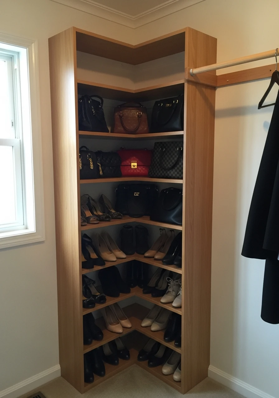 Corner Shelving Unit - 50 Smart Clothes Storage Ideas