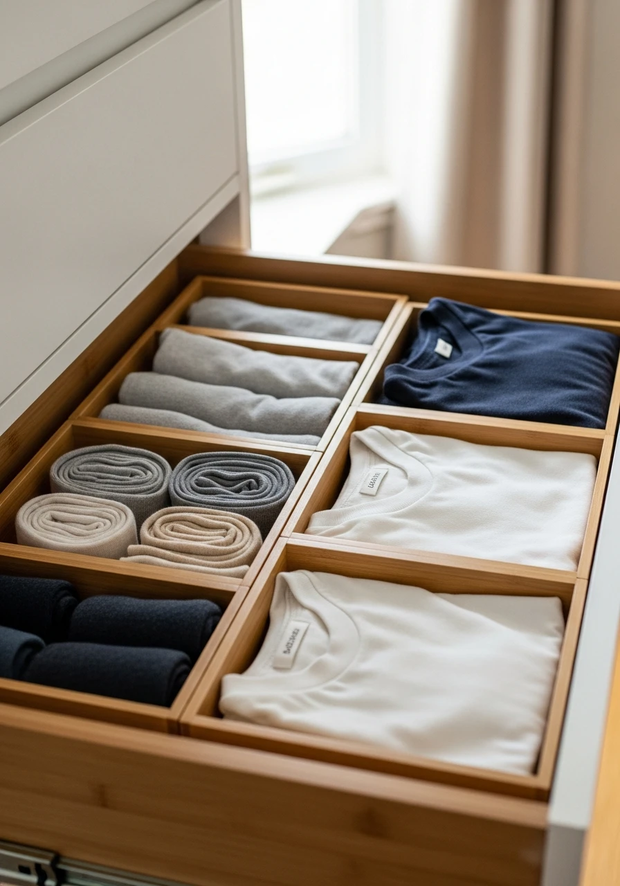Bamboo Drawer Organizers - 50 Smart Clothes Storage Ideas