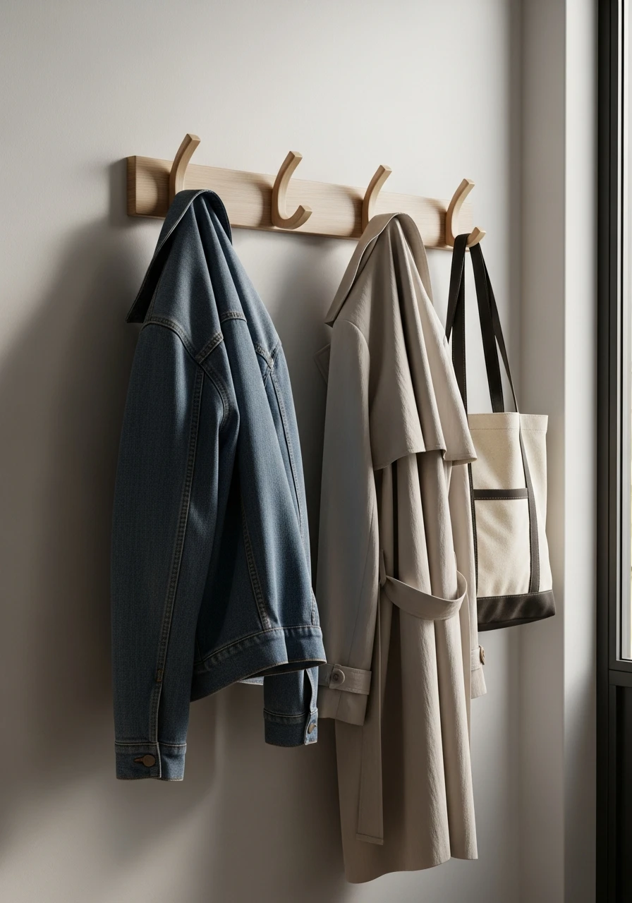 Wall Mounted Coat Hooks - 50 Smart Clothes Storage Ideas