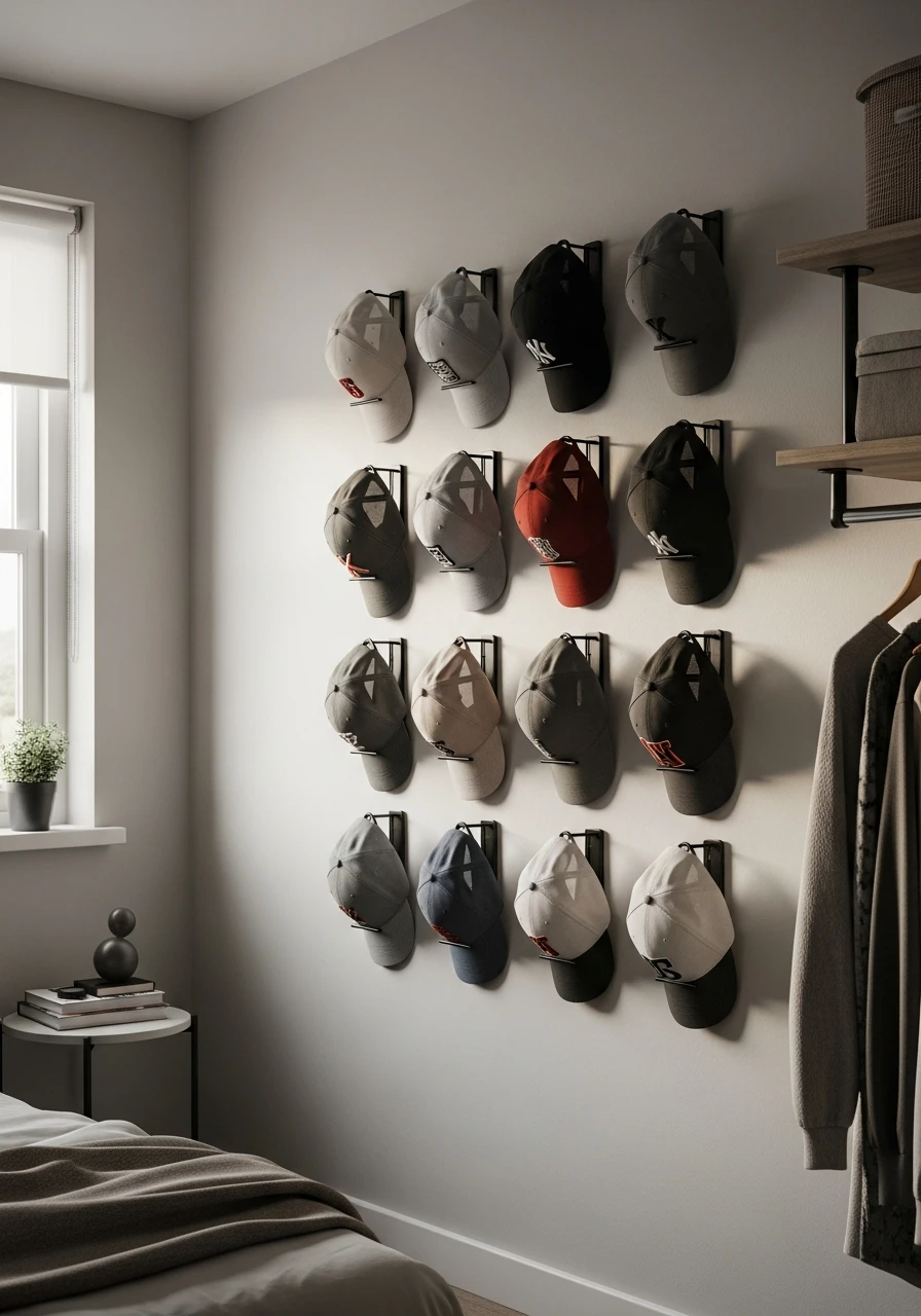Hat Wall Clips - 50 Smart Clothes Storage Ideas