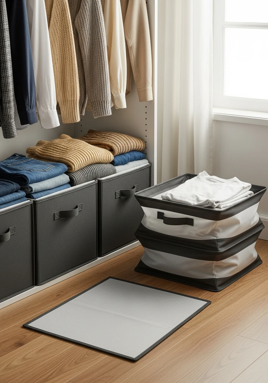 Foldable Storage Bins - 50 Smart Clothes Storage Ideas